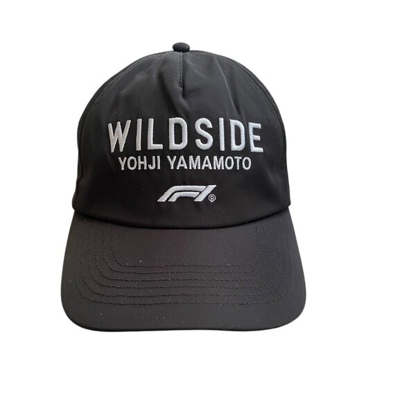 New Wildside X Formula 1 Yohji Yamamoto Embroidered Snapback Hat Black Unisex - Picture 1 of 5